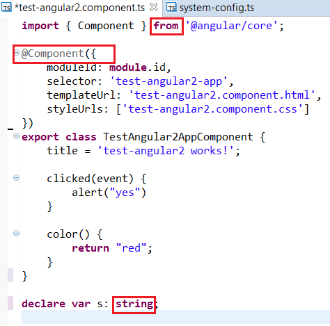 TypeScript Syntax Color For KeyWords And Decorator